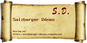Salzberger Dénes névjegykártya